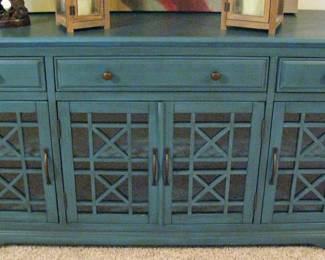  Jofran Craftsman 70" Media Unit in an Antique Blue Finish