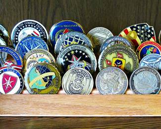 Military Challenge Coins Sold Separately Wood Display