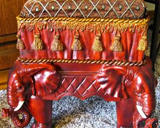 Toscano Maharajah's Elephants Sculptural Footstool 