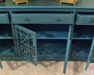  Jofran Craftsman 70" Media Unit in an Antique Blue Finish