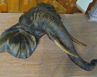 Elephant Head Bust Sculpture 