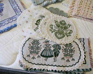 Vintage Austrian Haller Textiles Folk Art Doilies and Placemats