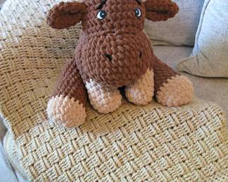 Crochet Moose - Cream Basket Weave Crochet Throw - Exceptionally Done!