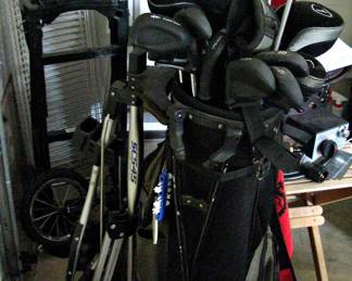 Sun Mountain Speed Cart V1 3-Wheel Folding Push Cart - Golf Clubs