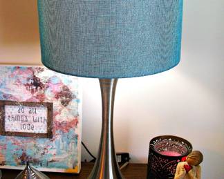 Modern Table Lamps Turquoise Shade Set of 2