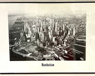 132. Aerial View of Lower Manhattan Framed Poster