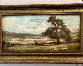 13. Signed Oil Painting of a Tree (as is)