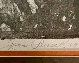 10. Joan Purcell Vintage Original Lithograph Signed Numbered "A Summer Place" 