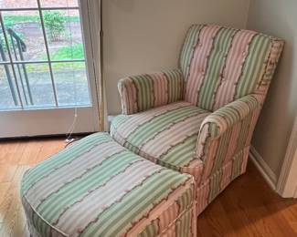 69. Boudoir Small Upholstered Chair & Ottoman