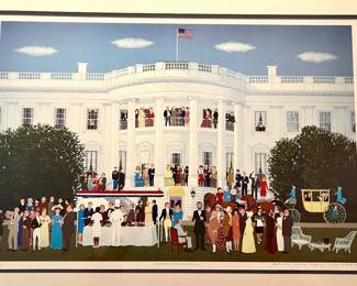 16. Print of "Cocktails at the White House" numbered & signed by Dick LaBronte 