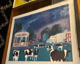 5. Woody Jackson  "Downtown Chatham" (Cows) Signed