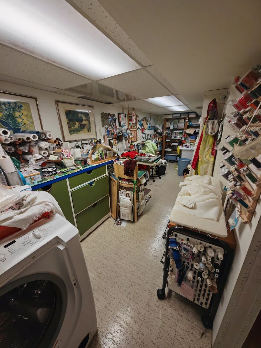 Sewing Room full of treasures, crafts, supplies, etc.