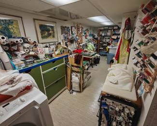 Sewing Room full of treasures, crafts, supplies, etc.