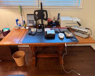 Desk, Office supplies, etc.
