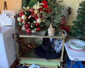 Christmas, Glass and Brass End Tables