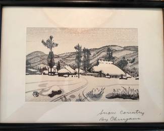 The inscription says, "Snow Country by Okuyama".