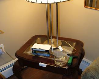 Tiffany style lamp, side table