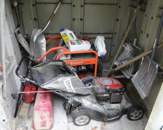 Lawn mower, shovels, power washer