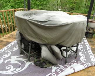 underneath is a patio bar