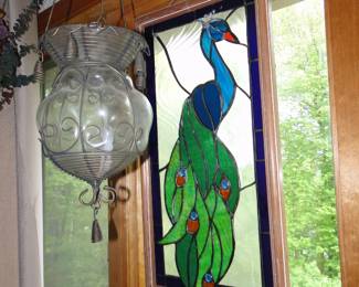 Stained glass peacock