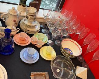 Vintage glass and high end crystal glasses 