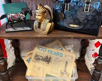 More old paper, high end purses etc