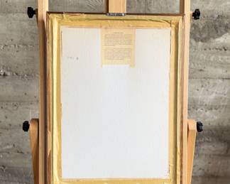 "French Winter", a limited edition lithograph by listed French artist, Bernard Gantner. Signed lower right, professionally framed, and measures in frame, 17” H x 14” W. COA attached on the verso as shown in photos.