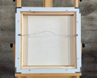 “Offset″, an original acrylic on canvas by listed artist, Camilo Requejo. Measures in frame, 21” H X 21” W. Requejo (1976-) is a Mexican-Spanish architect living in the US with more than 20 years of experience in design and construction, including several residential projects, sports, and medical facilities. Requejo started collecting art from recognized painters and sculptors for the past four years, waking up in him the desire of exploring and transporting his architectural style into art manifestation; combining geometric shapes with color combinations into the canvas.