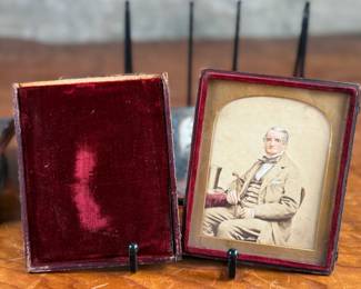 This lot features a large collection of daguerreotypes and tintype photographs.