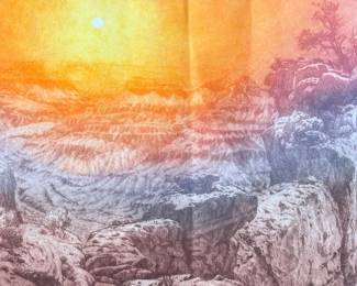 "Grand Canyon Suite II", a limited edition artist proof by listed artist, Roy Purcell. Signed lower right and measures, 23” H x 35” W. Edition 22/25.
