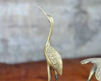 This lot features a collection of three (3) vintage brass animals with the tallest measuring, 12” H.