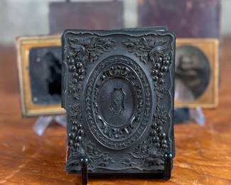 This lot features a large collection of daguerreotypes and tintype photographs.