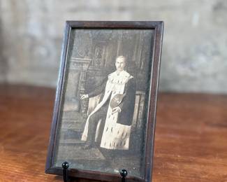 This lot features an antique hand-tinted photograph of Sir Daniel M. Stevenson, held in a frame with an article attached to the verso as shown in photos. This photograph measures in frame, 8” H x 5” W. Sir Daniel Macaulay Stevenson, 1st Baronet (1 August 1851 – 11 July 1944), was a Scottish politician, businessman and philanthropist, and former Chancellor of the University of Glasgow. His brother was Robert Macaulay Stevenson, a painter associated with the Glasgow Boys.
