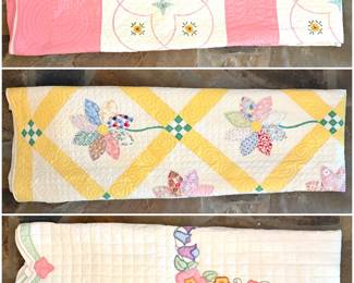 Vintage homemade hand stitched quilts 