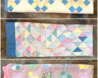 Vintage homemade hand stitched quilts 