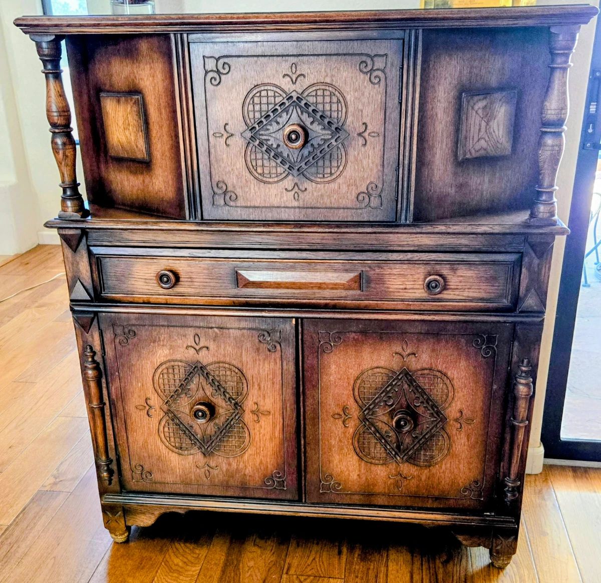 Vintage Lambert's carved Oak server
