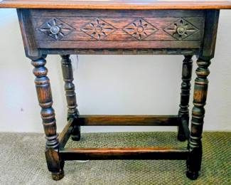 Vintage carved wood console table