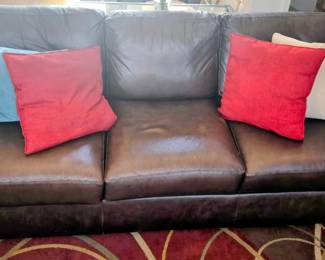 Mocha leather couch