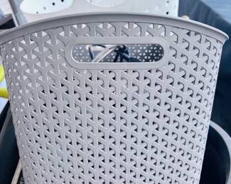 plastic storage containers and baskets