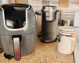 Air fryer, Keurig coffee maker, kitchen wares