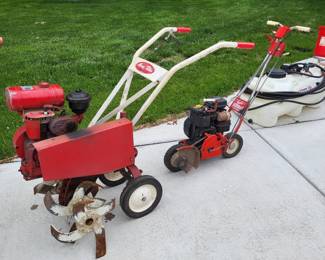 Vintage Merry tiller, Cooper edger
