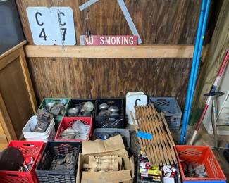 Milk Crates with Assorted Car Parts