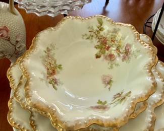 Antique French Porcelain Berry Bowls by Limoges