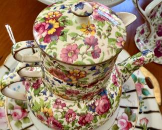 Vtg Royal Winton Grimwades Chinz Summertime Stacking Tea Set