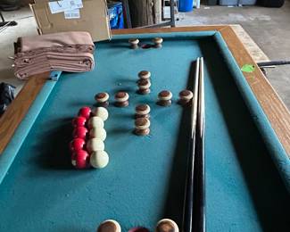 Bumper Pool Table with replacement felt . 