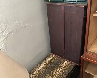 Armoire and green painted drawer set
