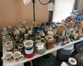 Steins, mughs, cups galore