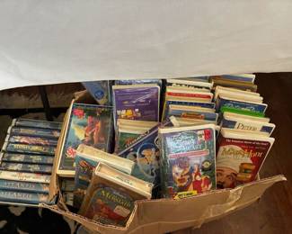 Box of VHS tapes