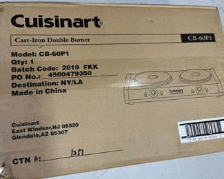5495 Cuisinart NIB Cast Iron Double Burner