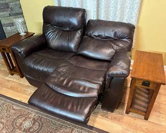 5495 Leather Double Power Recliner